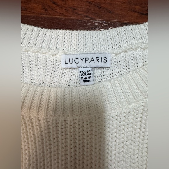 Lucy Paris Cream Knit Sweater - Picture 2 of 4
